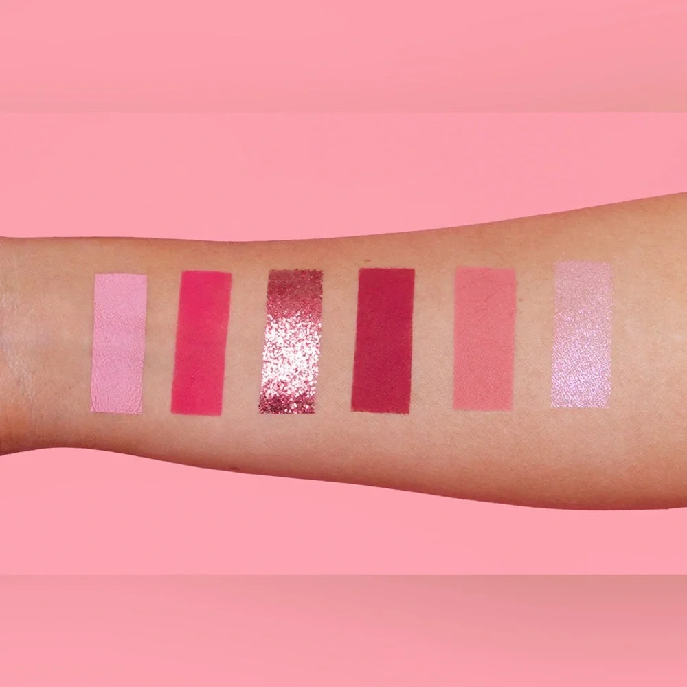 Dominique Cosmetics Now or Never Eyeshadow Palette‎ 6 Shades Pink Berry Glitter